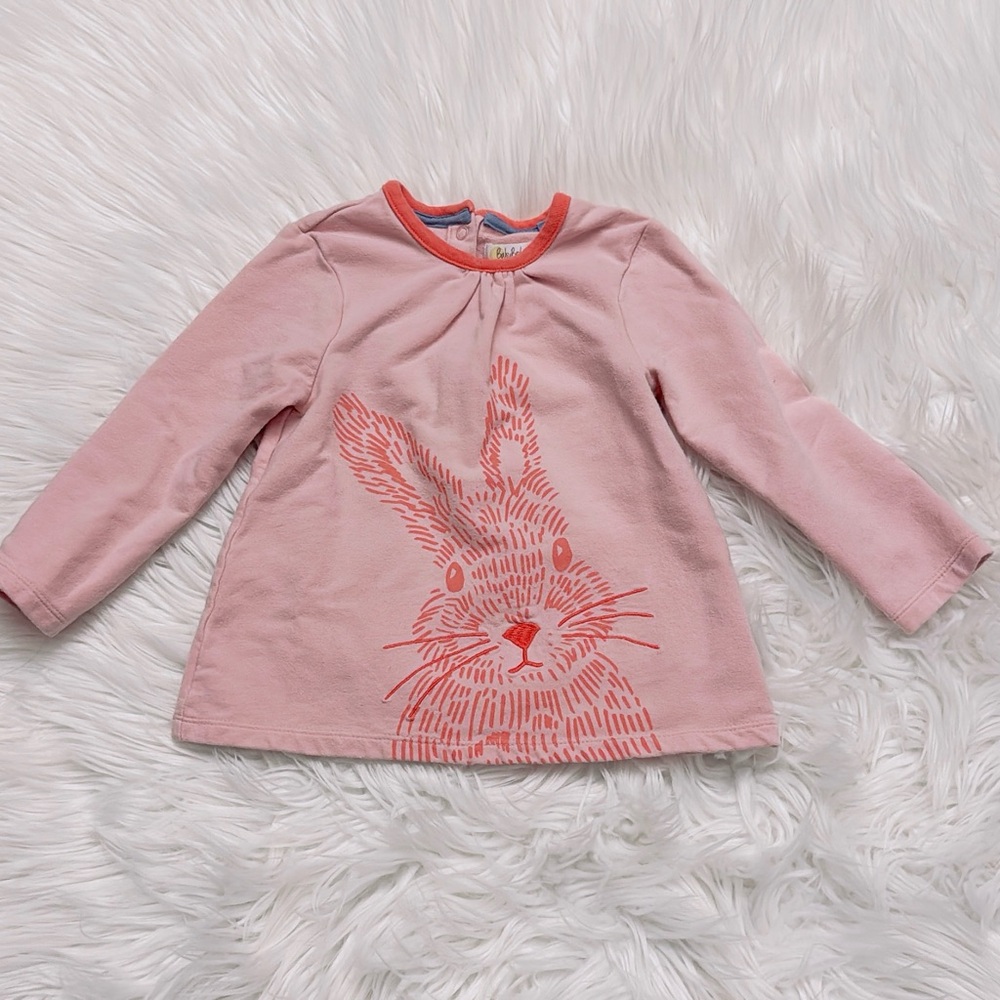 Baby Boden Girl Bunny Graphic Top | Pink | 18–24 Months